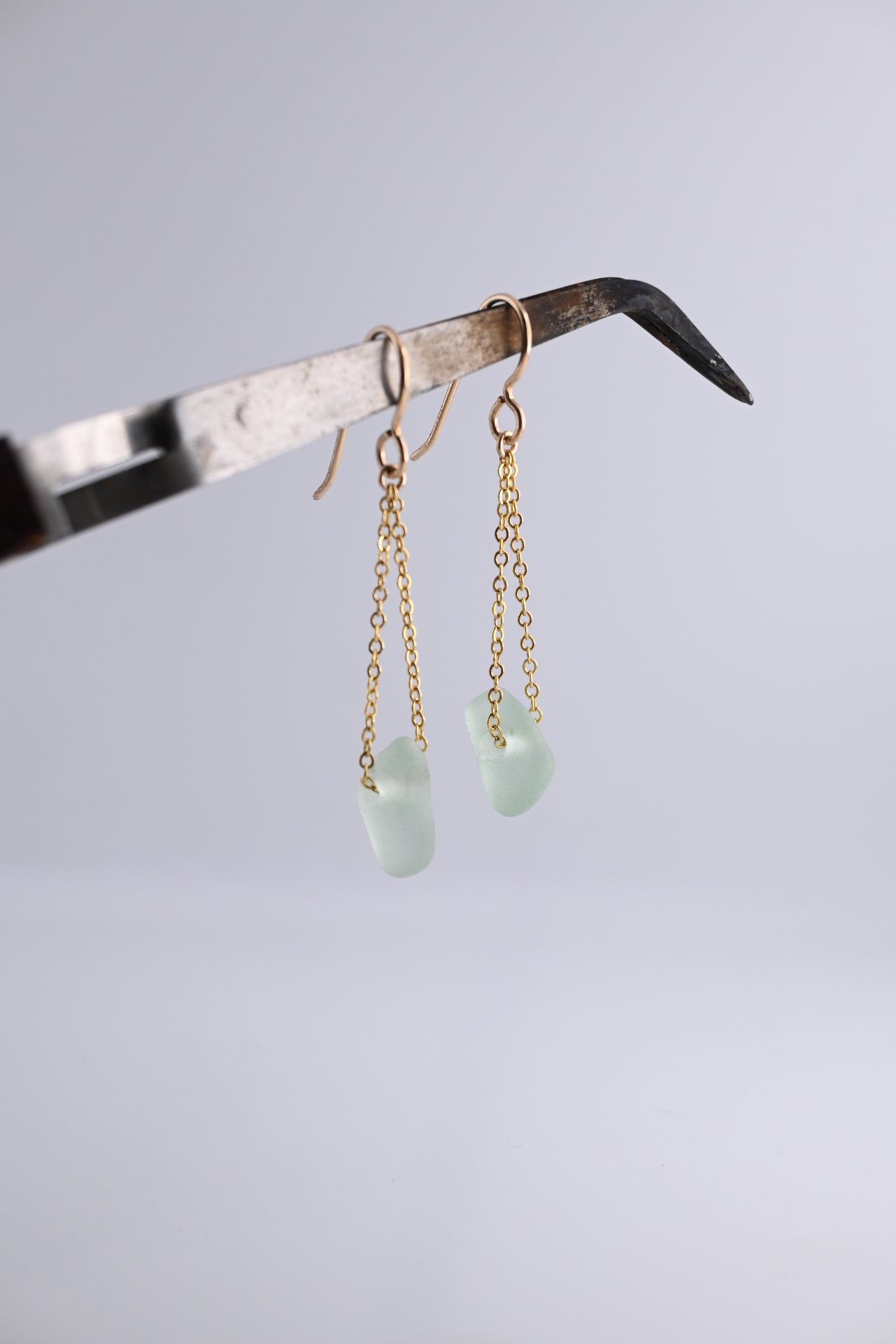 Sea Glass GF Chain Earring