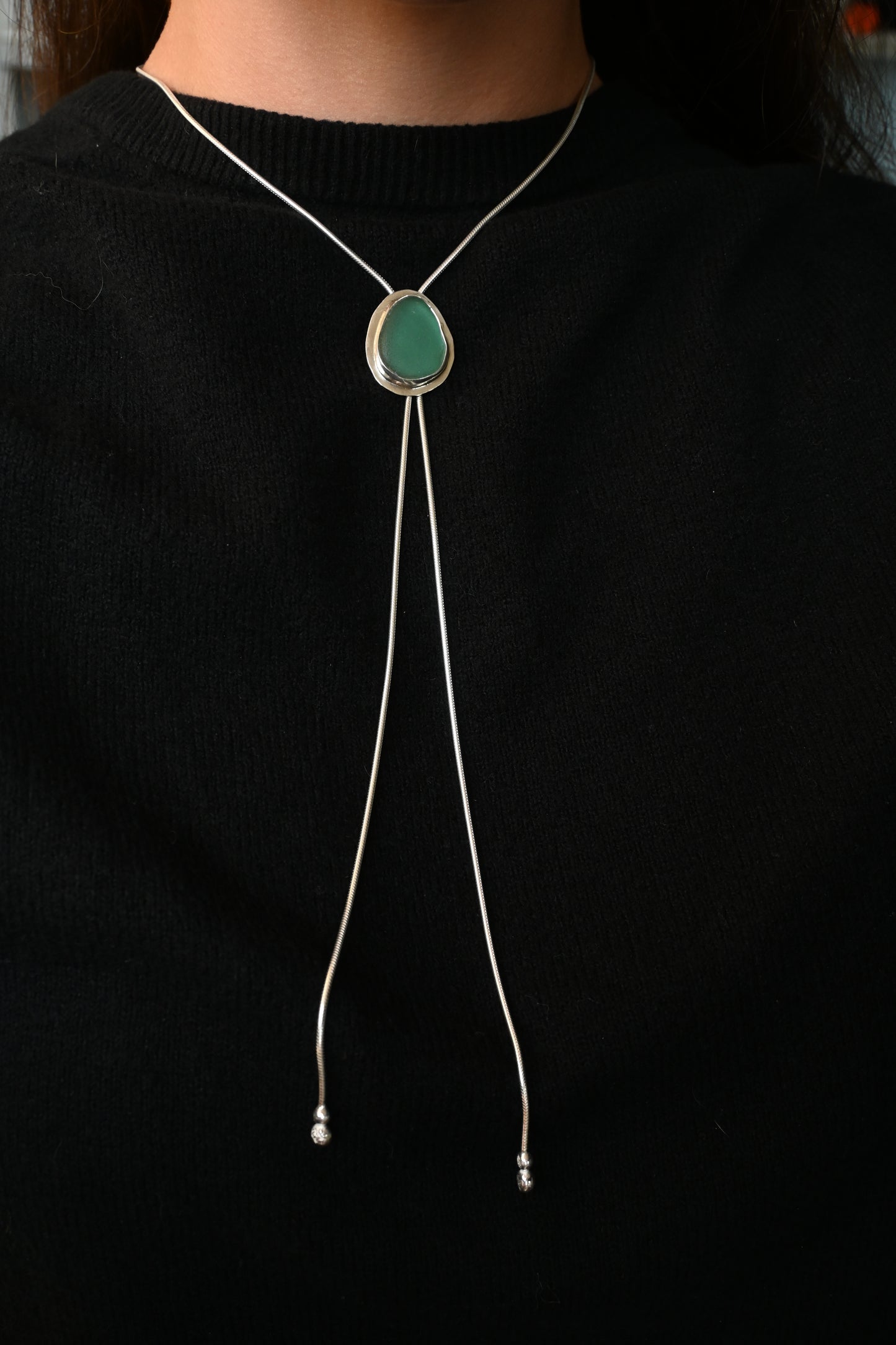 Sea Glass Bolo Tie