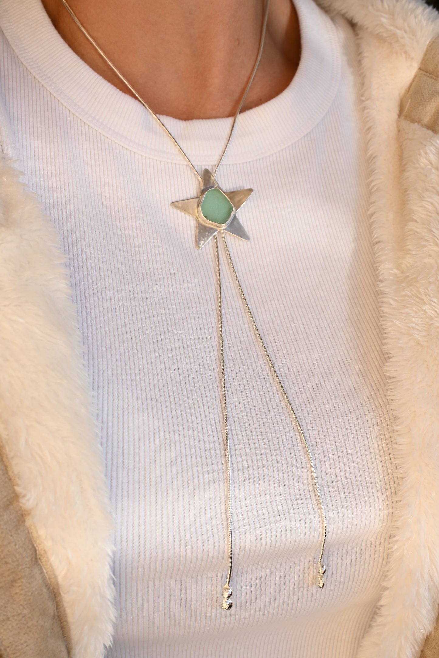 Sea Glass Star Bolo Tie