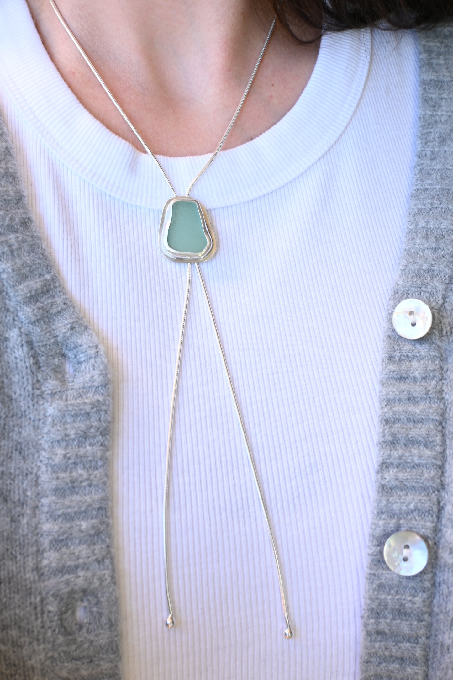 Sea Glass Bolo Tie