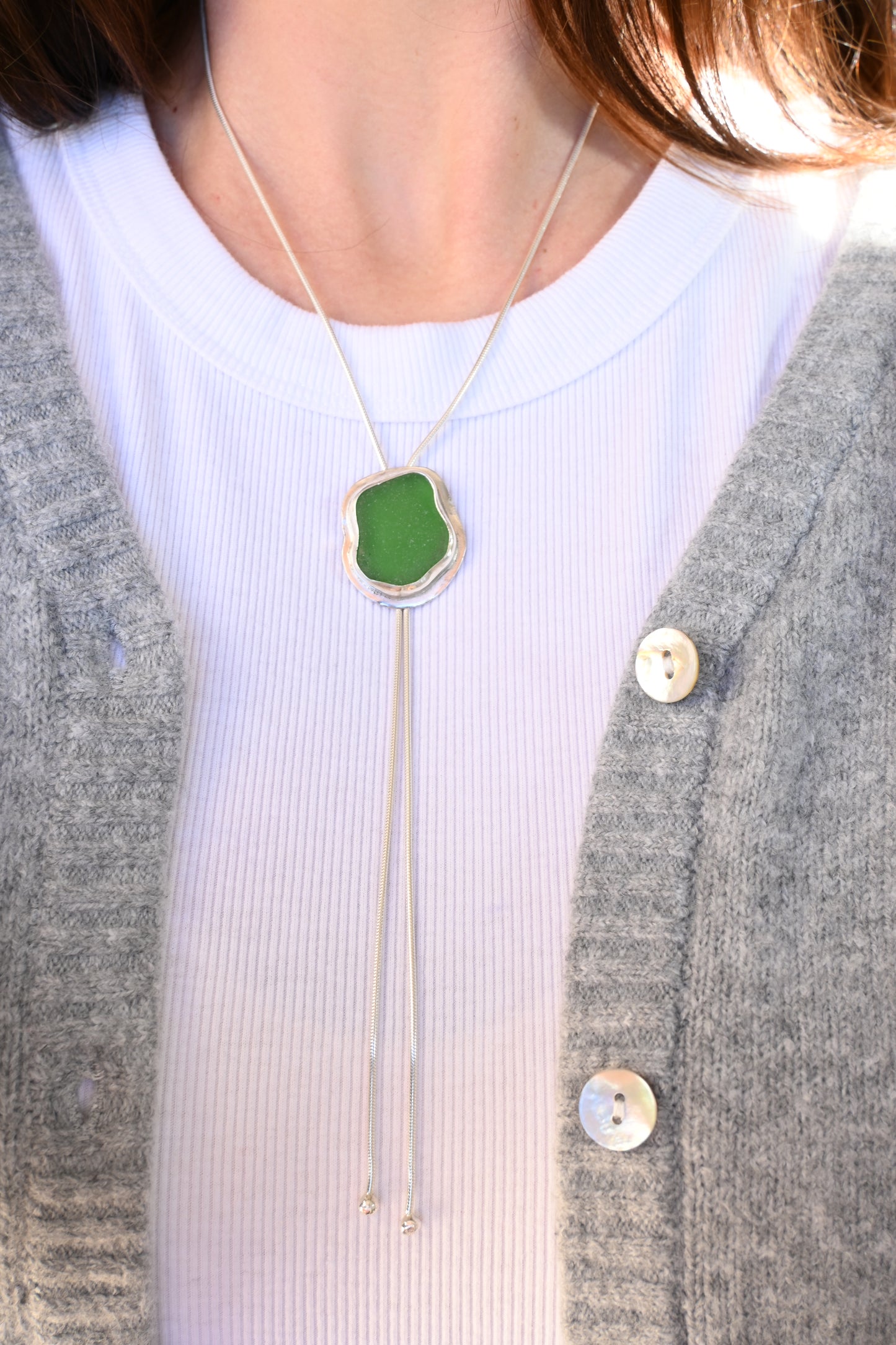 Sea Glass Bolo Tie