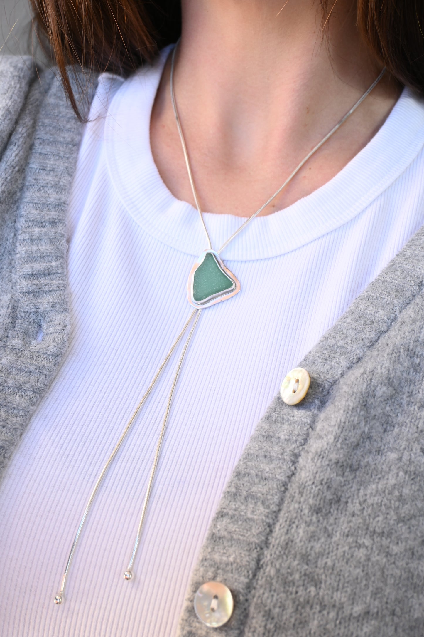 Sea Glass Bolo Tie