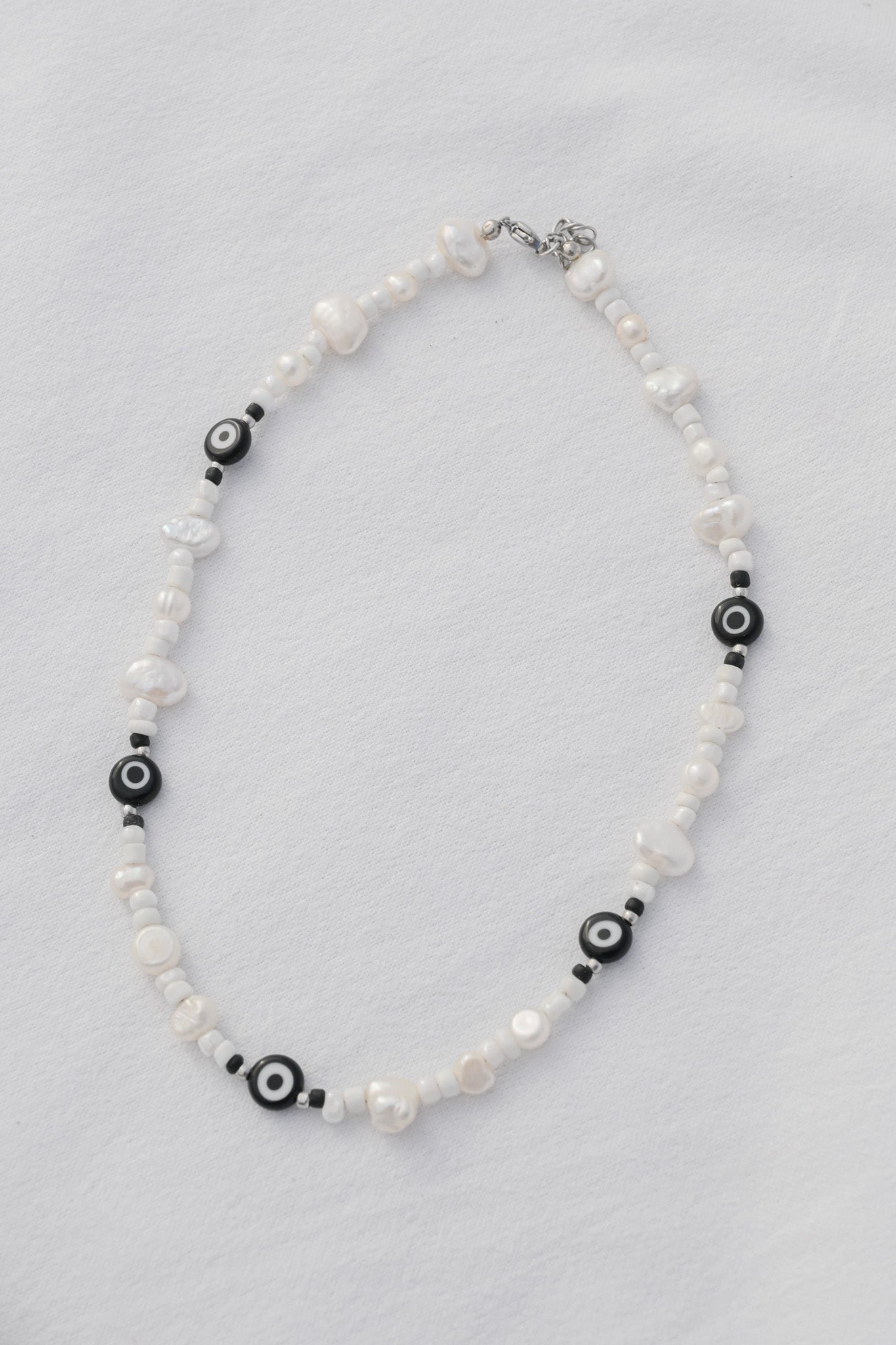 Black Evil Eye Pearl Necklace