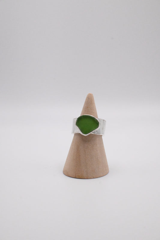 Sea Glass Chunky Ring 10mm [Size 7.5]