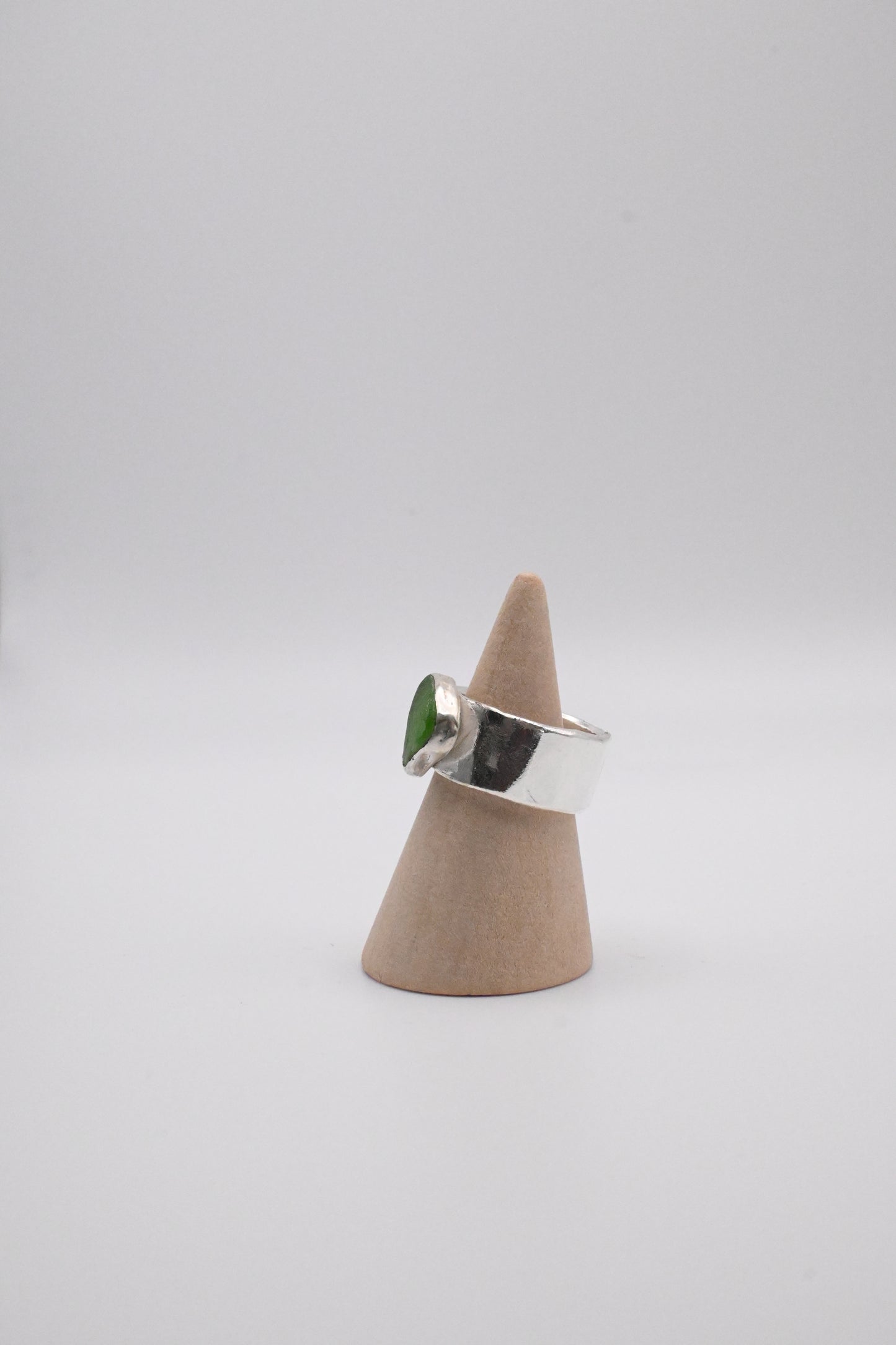 Sea Glass Chunky Ring 10mm [Size 7.5]