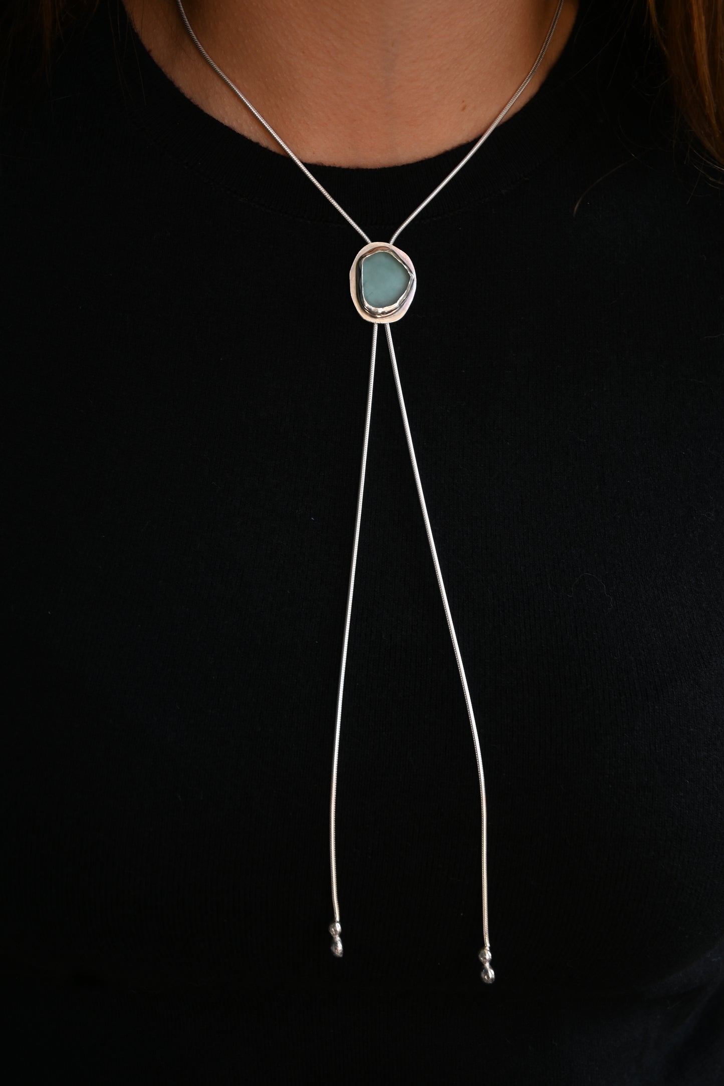 Sea Glass Bolo Tie
