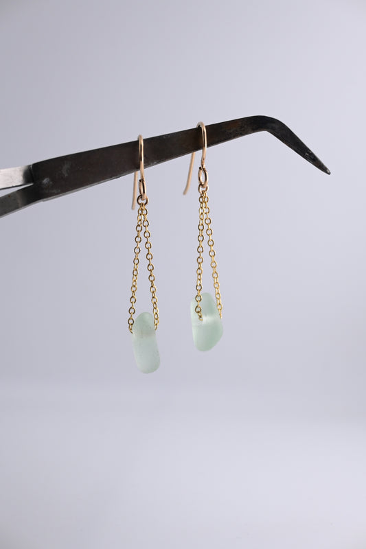 Sea Glass GF Chain Earring