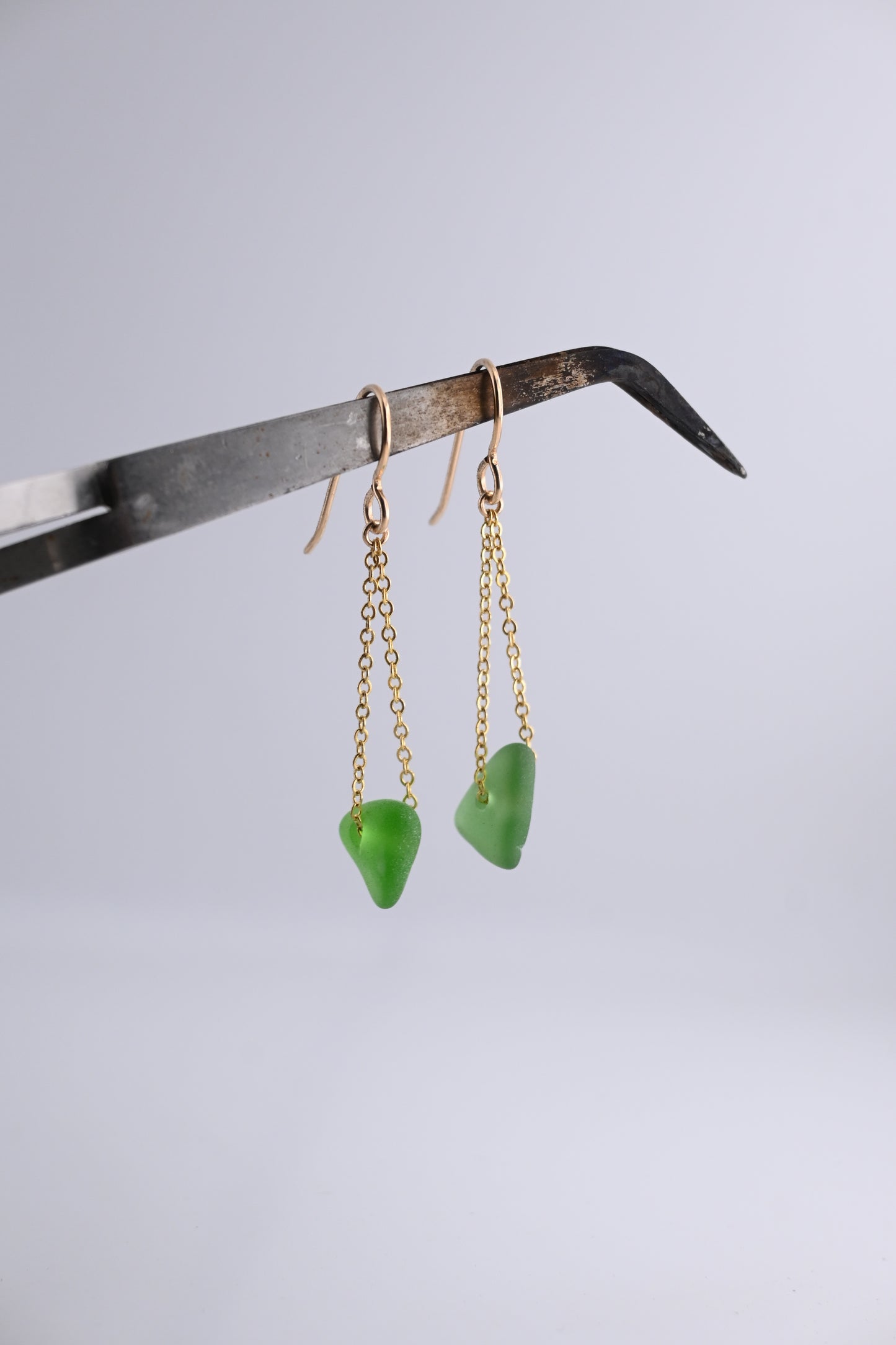 Sea Glass GF Chain Earring