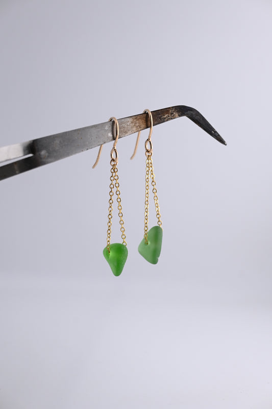 Sea Glass GF Chain Earring