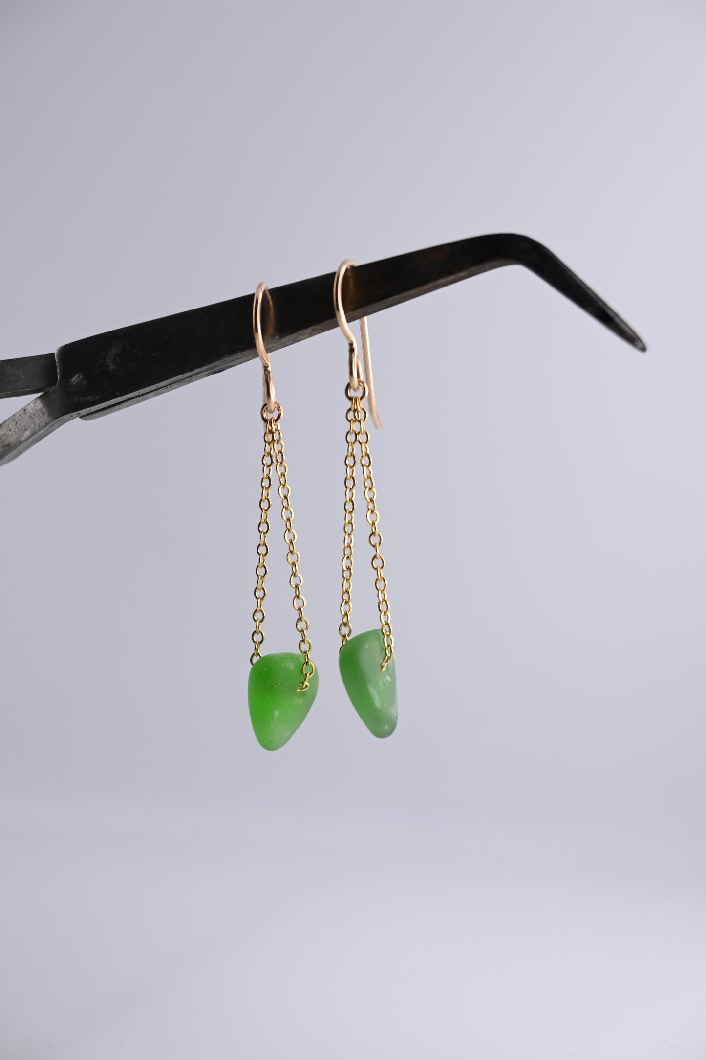 Sea Glass GF Chain Earring