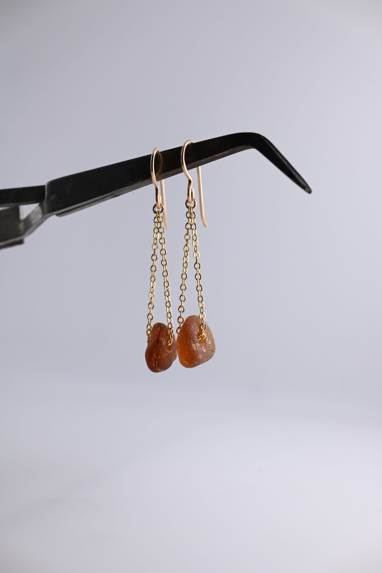 Sea Glass GF Chain Earring