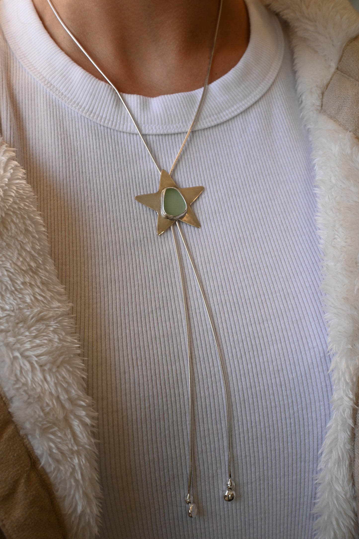 Sea Glass Star Bolo Tie