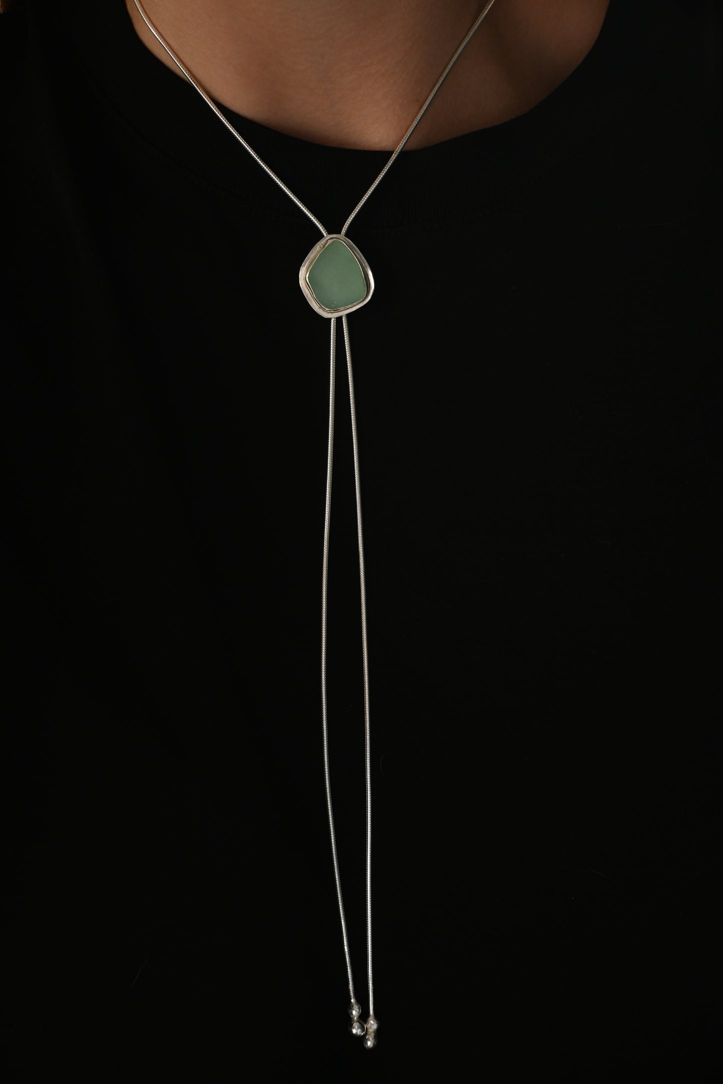 Sea Glass Bolo Tie