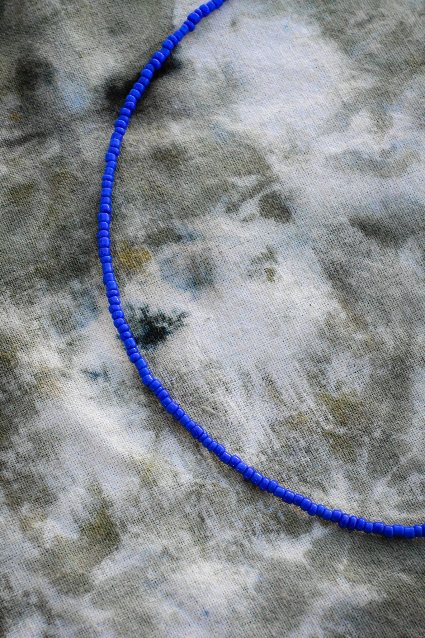 Dark Blue Beaded Necklace
