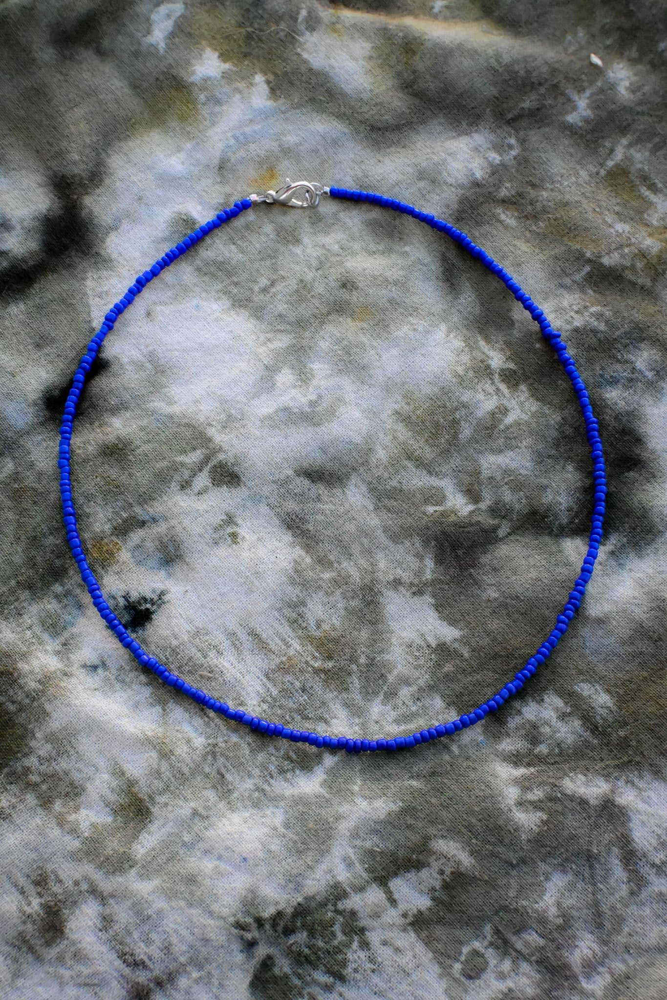 Dark Blue Beaded Necklace